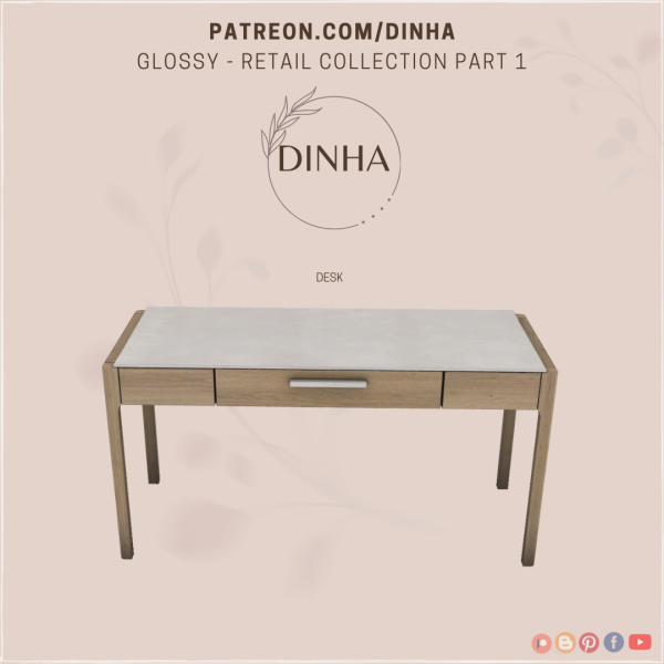 Alpha Glossy Retail Collection Part 1 Desk by dinhagamer - The Sims 4 Custom Content