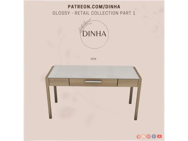 Alpha Glossy Retail Collection Part 1 Desk - The Sims 4 Custom Content