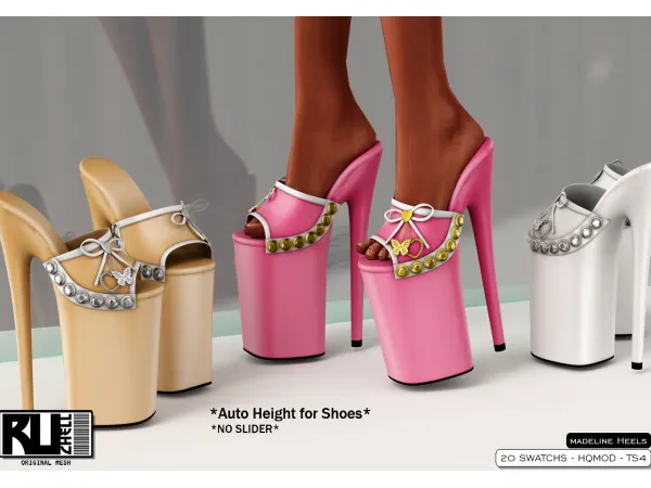 Alpha Madeline heels by ruchellsims - The Sims 4 Custom Content