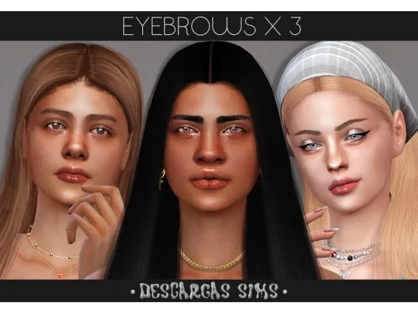 Alpha Eyebrows x 3 - The Sims 4 Custom Content
