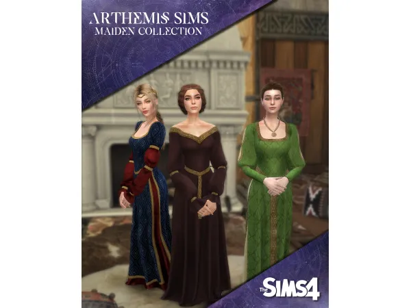 Alpha Three Medieval Dresses by arthemissims - The Sims 4 Custom Content