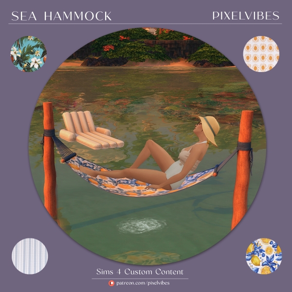 Maxis Match Sea Hammock by pixelvibes - The Sims 4 Custom Content