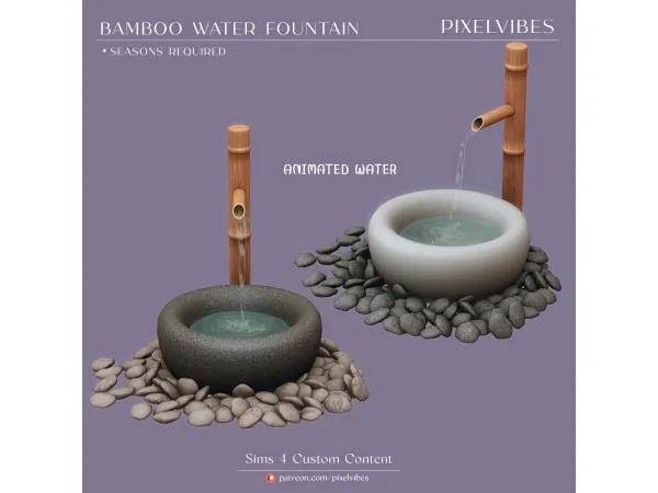 Maxis Match Bamboo Water Fountain - The Sims 4 Custom Content