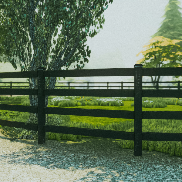 Mix Thoroughbred Farm 4 Rail Fence Kit by simsfinds - The Sims 4 Custom Content