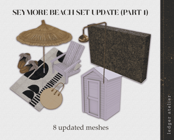 Alpha Seymore Beach Set Update Part 1 (The Atelier Plus) by ledger_atelier - The Sims 4 Custom Content