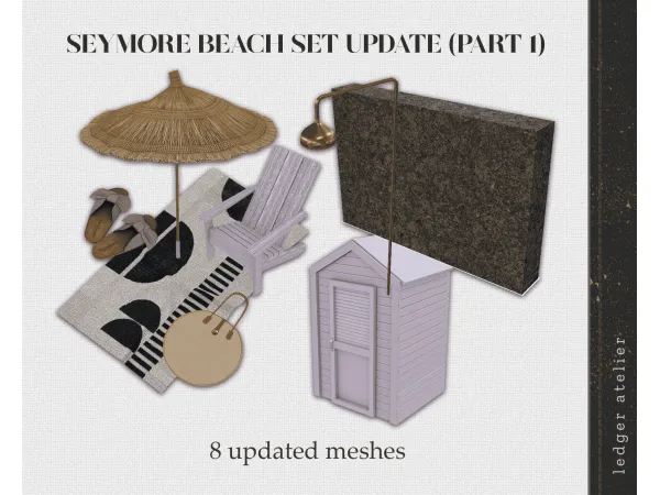 Alpha Seymore Beach Set Update Part 1 (The Atelier Plus) - The Sims 4 Custom Content