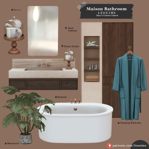 Mix Maison Bathroom by leosims4cc - The Sims 4 Custom Content