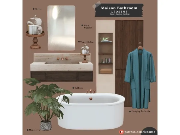 Mix Maison Bathroom - The Sims 4 Custom Content