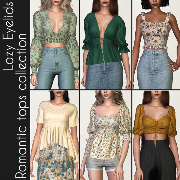 Alpha Romantic tops collection by lazyeyelids - The Sims 4 Custom Content