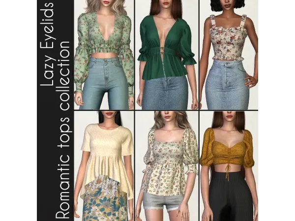 Alpha Romantic tops collection - The Sims 4 Custom Content