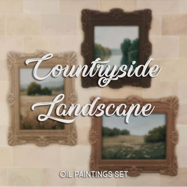 Maxis Match Countryside Landscape Oil Paintings by simsfinds - The Sims 4 Custom Content