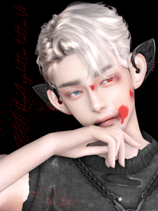 Mix [JJJ] blood splatter tattoo V2 by simsfinds - The Sims 4 Custom Content