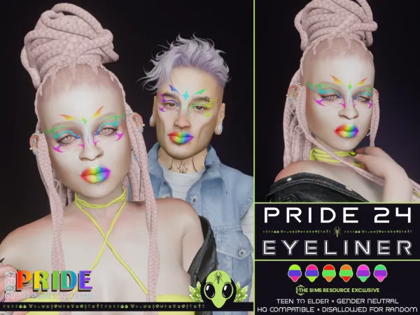 Alpha Pride 24 Graphic Eyeliner TSR Exclusive by unidentifiedsims - The Sims 4 Custom Content