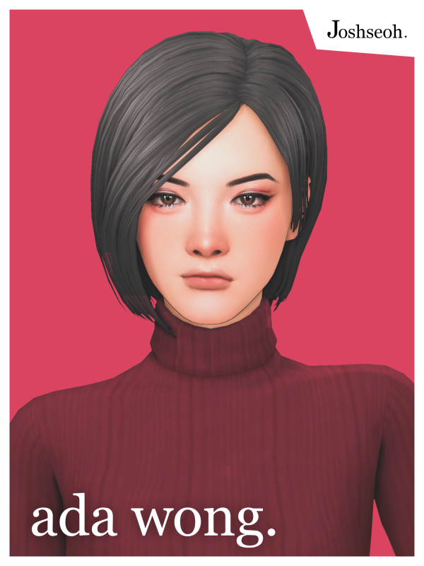 Maxis Match Ada Wong Hair (Hair Commissions) by simsfinds - The Sims 4 Custom Content