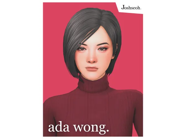 Maxis Match Ada Wong Hair (Hair Commissions) by jo_se_oh - The Sims 4 Custom Content