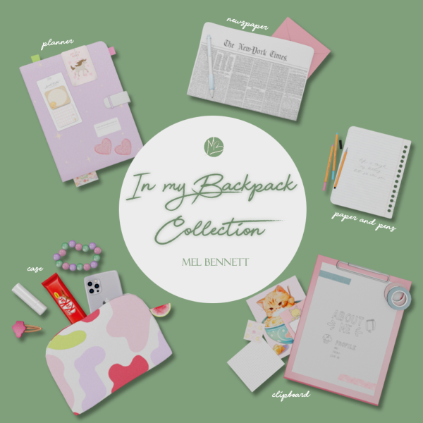 Mix In My Backpack Collection by melbennett - The Sims 4 Custom Content