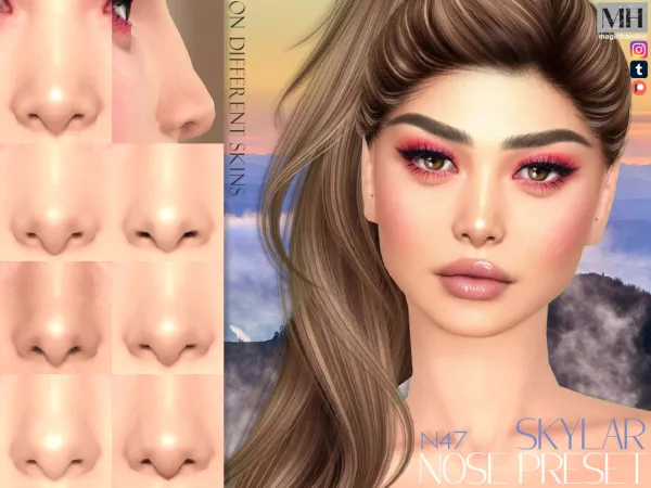 Mix Skylar Nose Preset N47 - The Sims 4 Custom Content