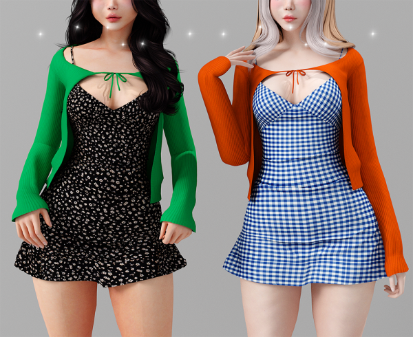 Alpha Coquette dress by babyetears - The Sims 4 Custom Content