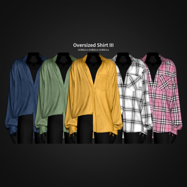 Mix Oversized Shirt III by simsfinds - The Sims 4 Custom Content