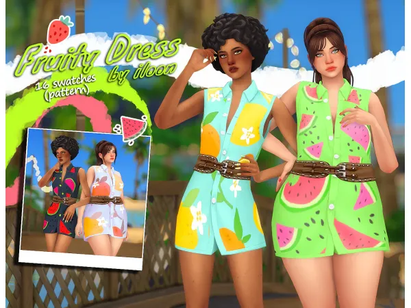 Maxis Match Fruity Dress by iloon - The Sims 4 Custom Content