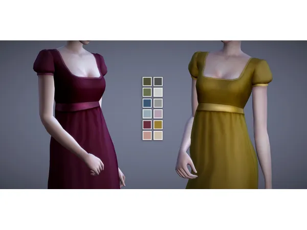 Maxis Match Historical Archives Jane Dress 24 swatches by magnolianfarewell - The Sims 4 Custom Content