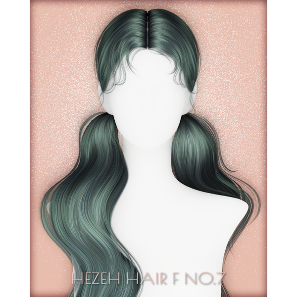 Alpha [Hezeh]FHair_No7 by hezeh - The Sims 4 Custom Content