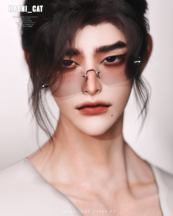 Alpha [Maoni_cat]Rimless Glasses by simsfinds - The Sims 4 Custom Content