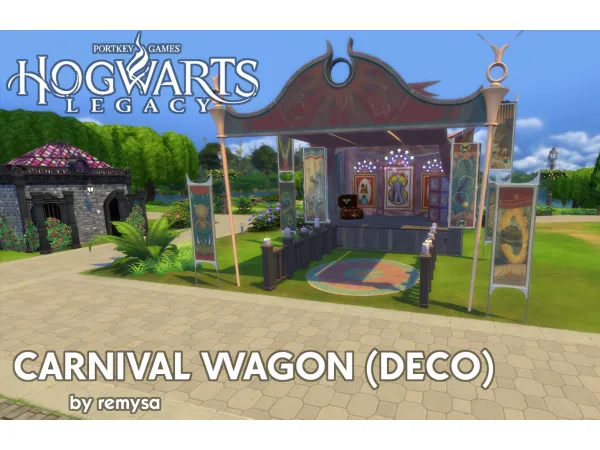 Maxis Match Carnival wagon from Hogwarts Legacy by remysa - The Sims 4 Custom Content