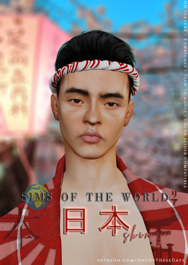 Alpha Sims of the World JAPAN SKIN by simsfinds - The Sims 4 Custom Content