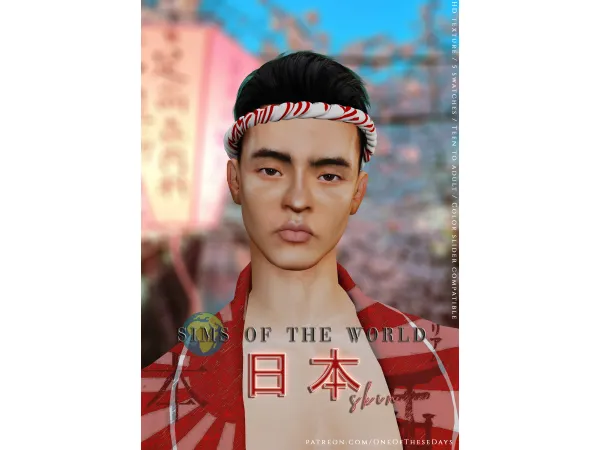 Alpha Sims of the World JAPAN SKIN by OneOfTheseDays - The Sims 4 Custom Content