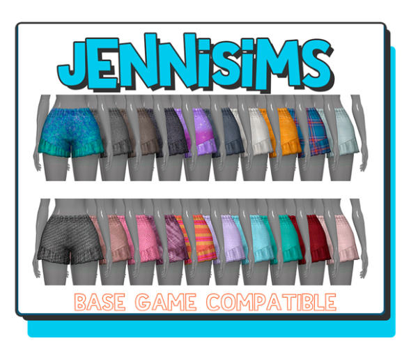 Maxis Match Shorts Ruffle Jennisims by simsfinds - The Sims 4 Custom Content