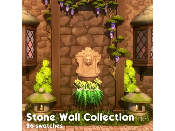 Mix Stone Wall Collection - The Sims 4 Custom Content