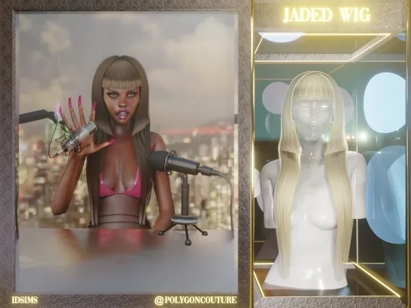 Alpha Jaded Wig - The Sims 4 Custom Content