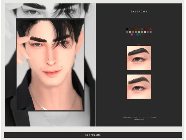 GPME-GOLD Eyebrows Default Replacement - 06MedLongFullArched by goppolsme