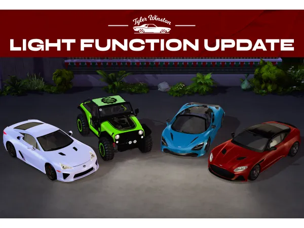 Alpha TYLER WINSTON CARS LIGHTING UPDATE 3 by tylerwcars - The Sims 4 Custom Content