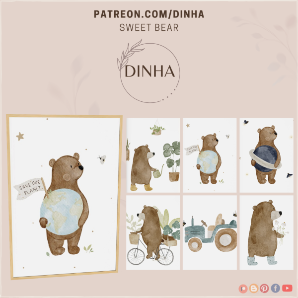 Mix Sweet Bear Paintings by dinhagamer - The Sims 4 Custom Content