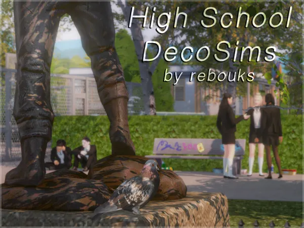 Mix High School Deco Sims by rebouks - The Sims 4 Custom Content