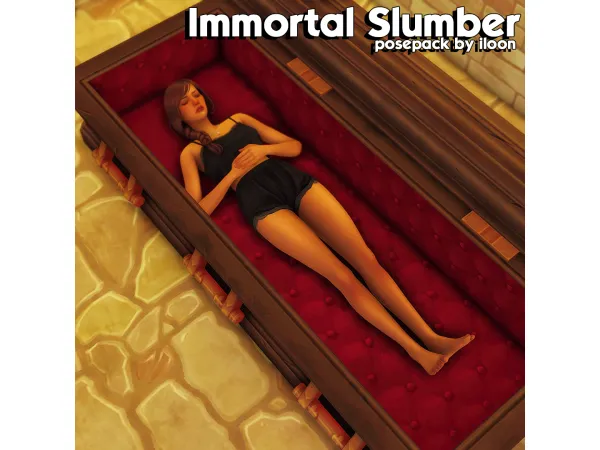 Mix Immortal Slumber pose pack by iloooon - The Sims 4 Custom Content
