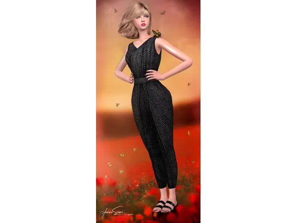 Alpha Jumpsuit Saree Jennisims by Jennifer - The Sims 4 Custom Content