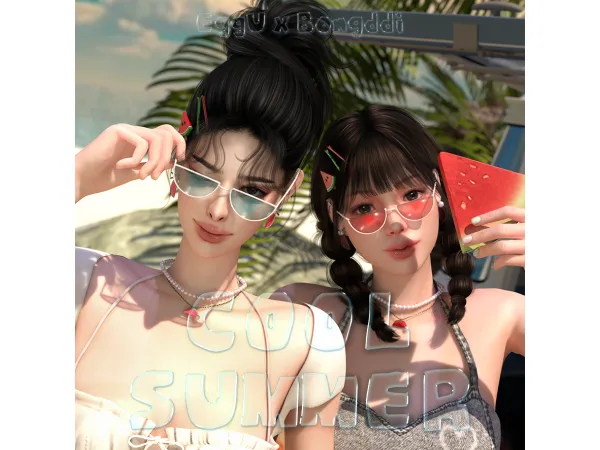 Alpha [ ] ExB Cool Summer Acc Pose Set by eggsims - The Sims 4 Custom Content