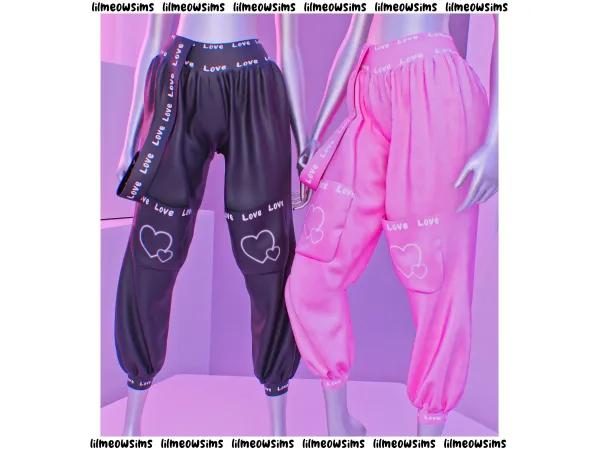 Alpha Love Joggers by lilmeowsimss - The Sims 4 Custom Content