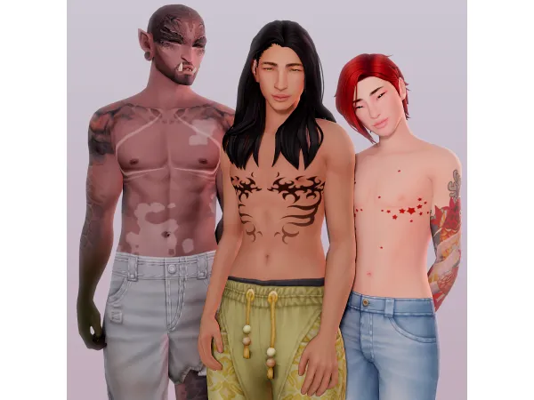 Mix Chest Tattoos Part 1 by saruin - The Sims 4 Custom Content
