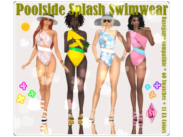 Maxis Match Poolside Splash Swimwear by AnnettsSims4Welt - The Sims 4 Custom Content