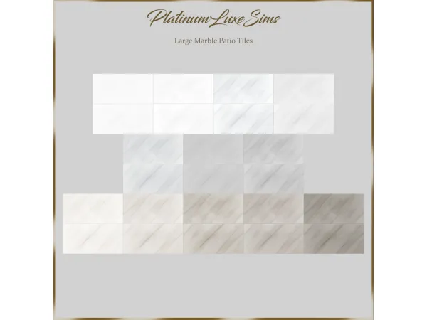 Mix Large Marble Patio Tiles by Platinumluxesims - The Sims 4 Custom Content