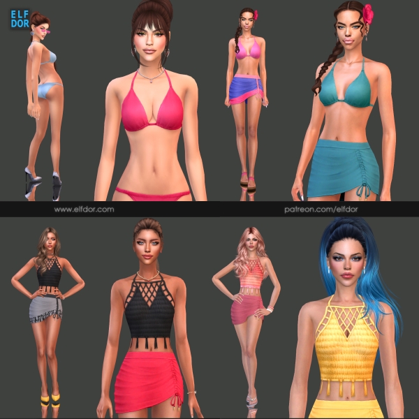 Maxis Match 2024 June 2 Beach Set by elfdor - The Sims 4 Custom Content