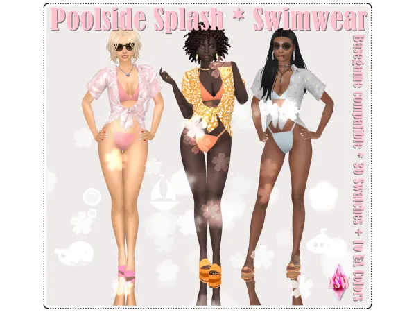 Maxis Match Poolside Splash Swimwear by AnnettsSims4Welt - The Sims 4 Custom Content