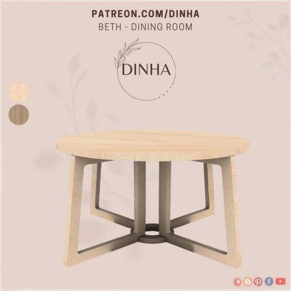 Mix Beth Dining Room (Table) by dinhagamer - The Sims 4 Custom Content