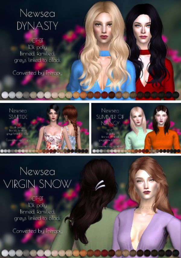 Newseas female hair retextures dump by simsfinds - The Sims 2 Custom Content