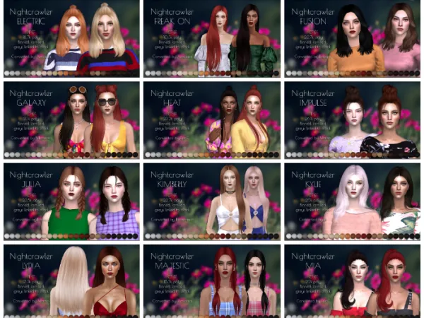 Nightcrawlers female hair retextures dump pt 2 - The Sims 2 Custom Content