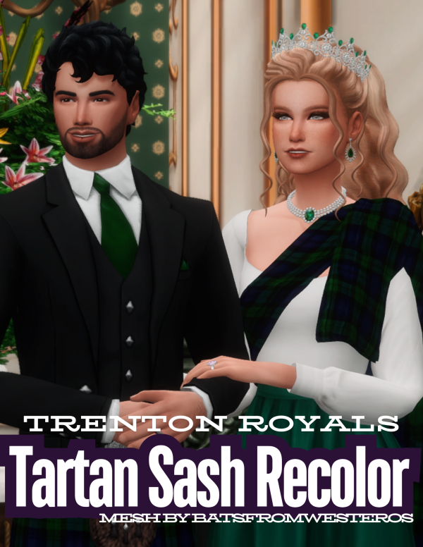 Mix Batsfromwesteros Tartan Sash Recolor by simsfinds - The Sims 4 Custom Content